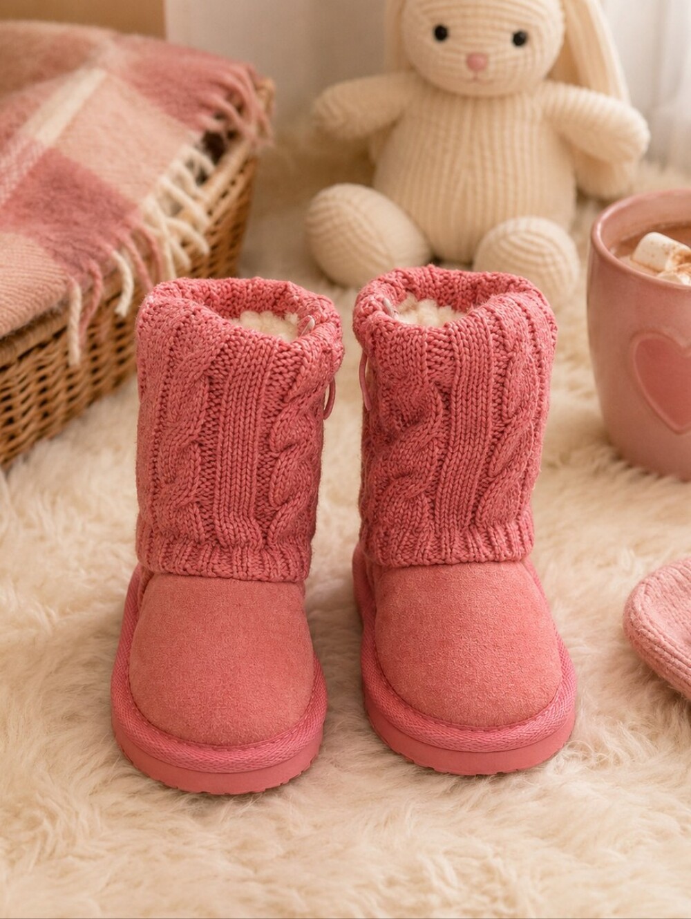 Livboots Cozy Knit Winter Boots Salmon Pink Toddler Size 6–7 (S)